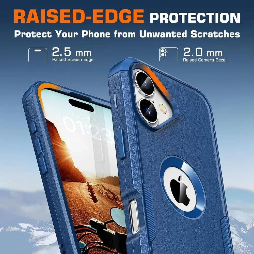 iPhone 17 Case MagSafe Heavy Duty Rugged Cover Blue w/ 2 Screen Protectors